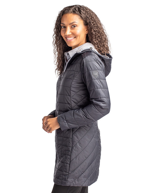Cutter \u0026 Buck Women's Black Rainier Long Jacket
